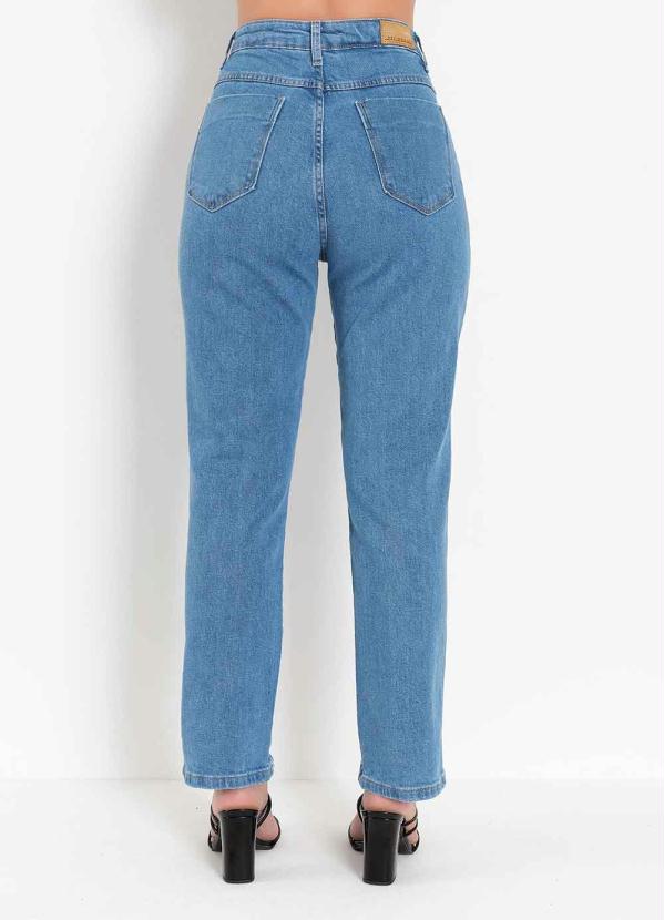 

Calça Jeans Reta com Efeito Destroyed Sawary, Azul