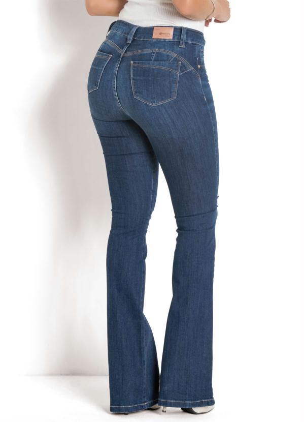 

Calça Sawary Flare Enchimento no Bumbum Jeans, Azul