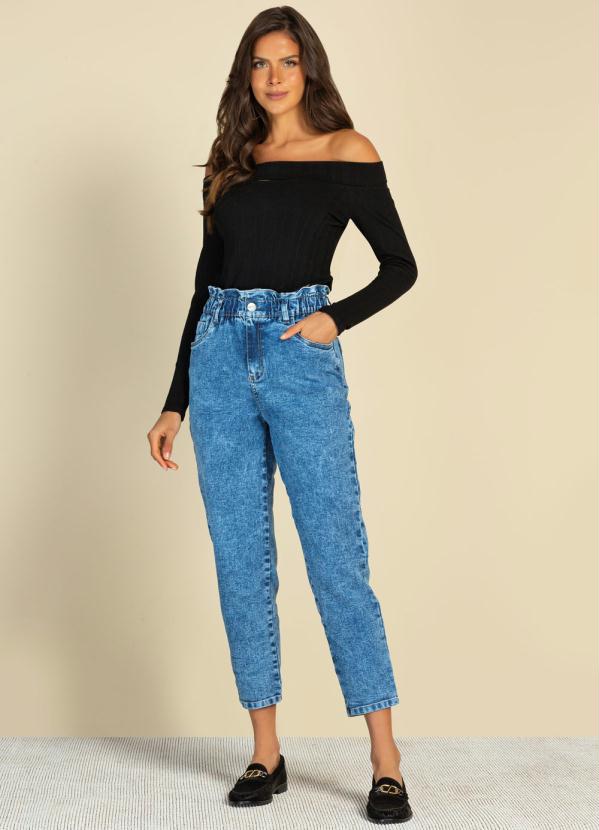 

Calça Slouchy em Jeans Jeans Médio, Azul