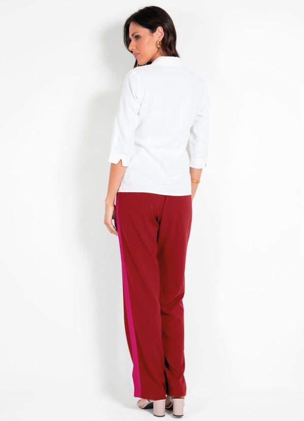 

Calça Sideband Listra Lateral Vermelho e Rosa