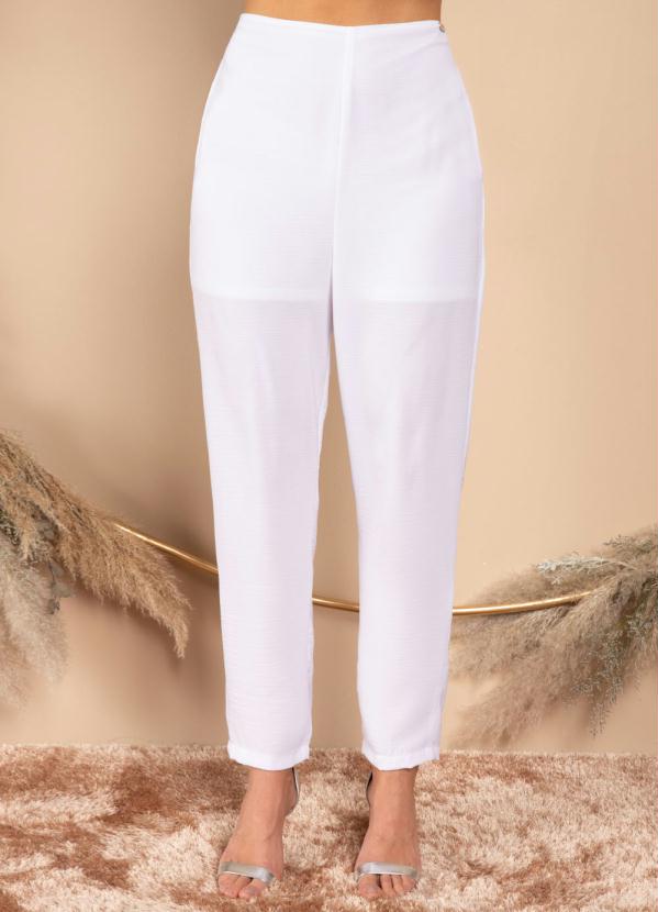 

Calça Reta Branca Cintura Alta, Branco