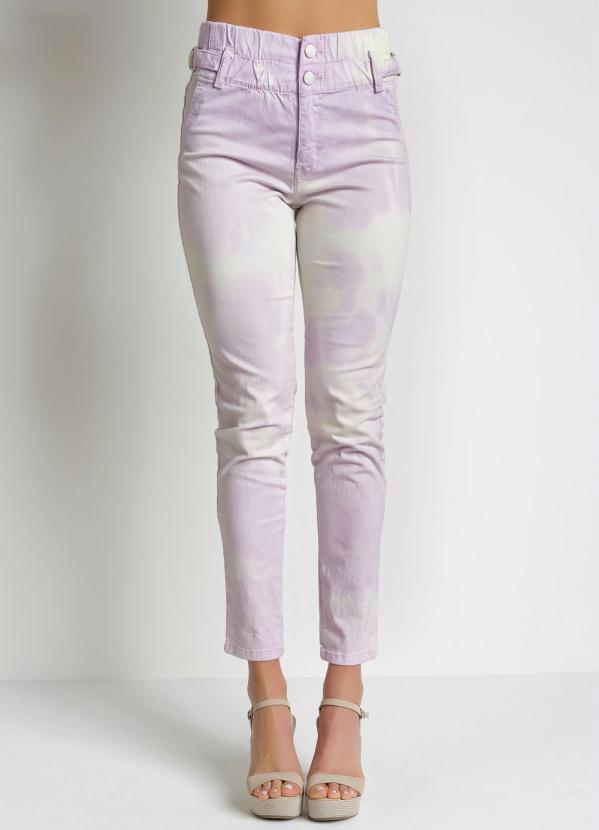 

Calça Tie Dye Roxa Jogger com Fivela Sawary, Roxo