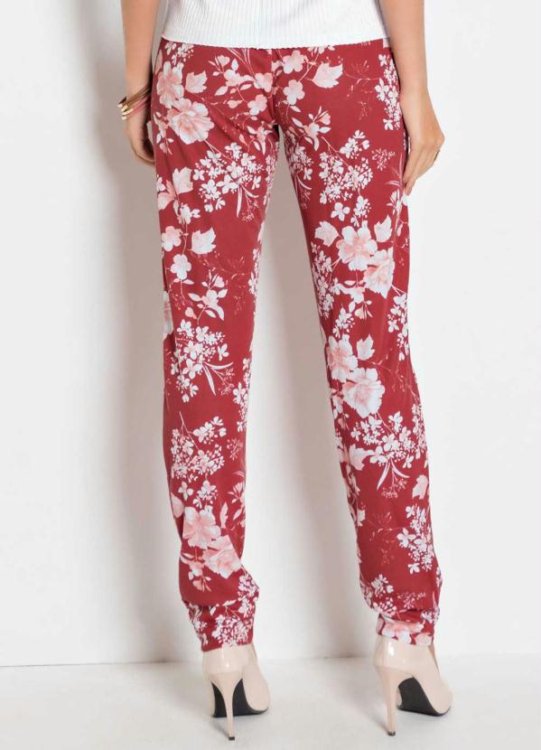 

Calça Jogging Floral com Cordel Decorativo, Laranja