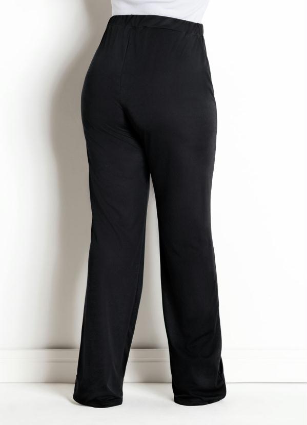 

Calça Flare Preta Plus Size, Preto