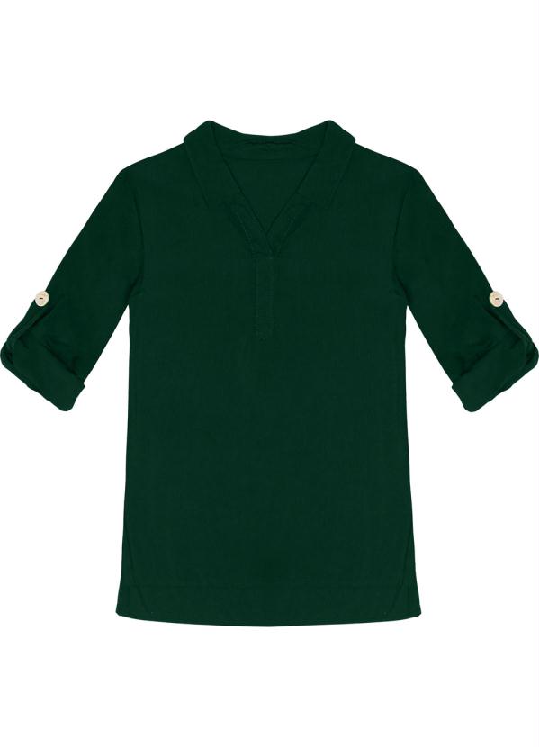 

Camisa Feminina Manga Longa Verde