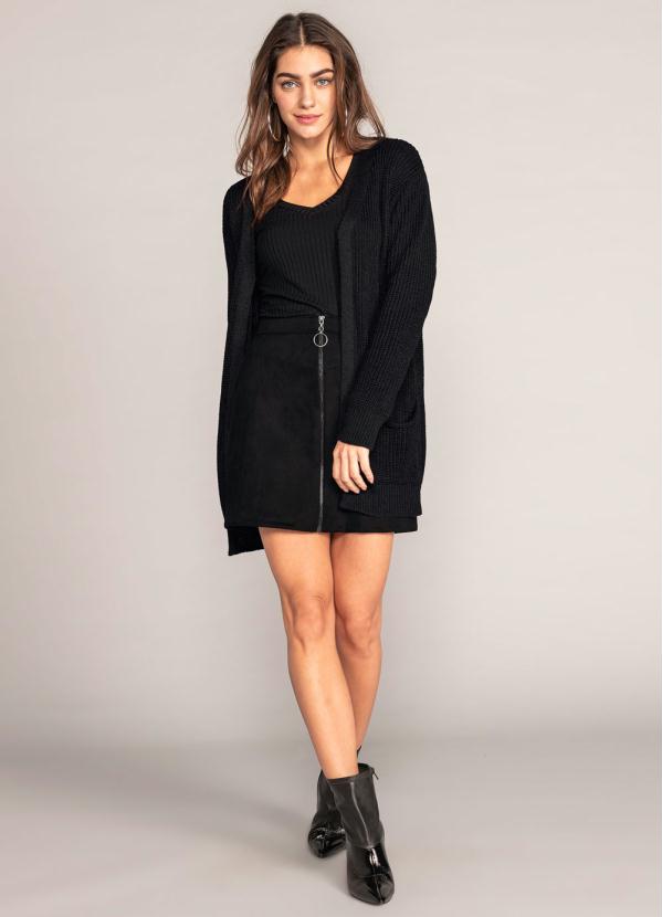 

Cardigan Trico Preto