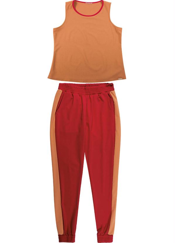 

Conjunto Blusa sem Manga e Calça Vermelho