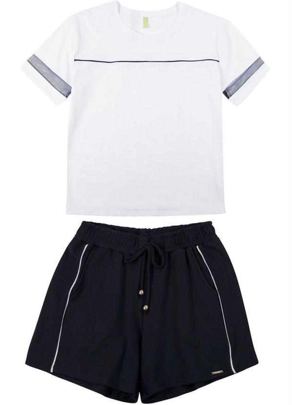 

Conjunto Feminino Adulto T-Shirt e Short Branco