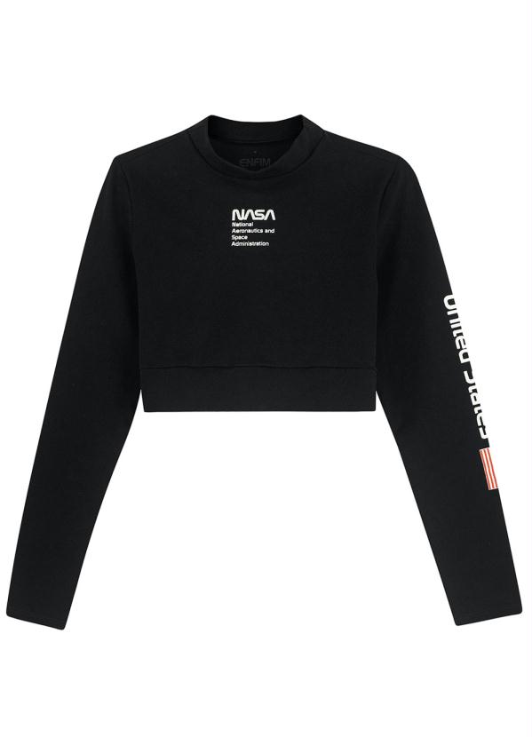 

Blusa Preta Cropped Nasa® Antiviral, Preto