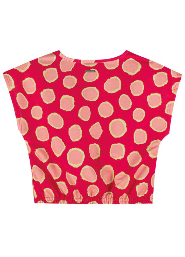 

Blusa Vermelha Cropped Poá em Moletom, Vermelho