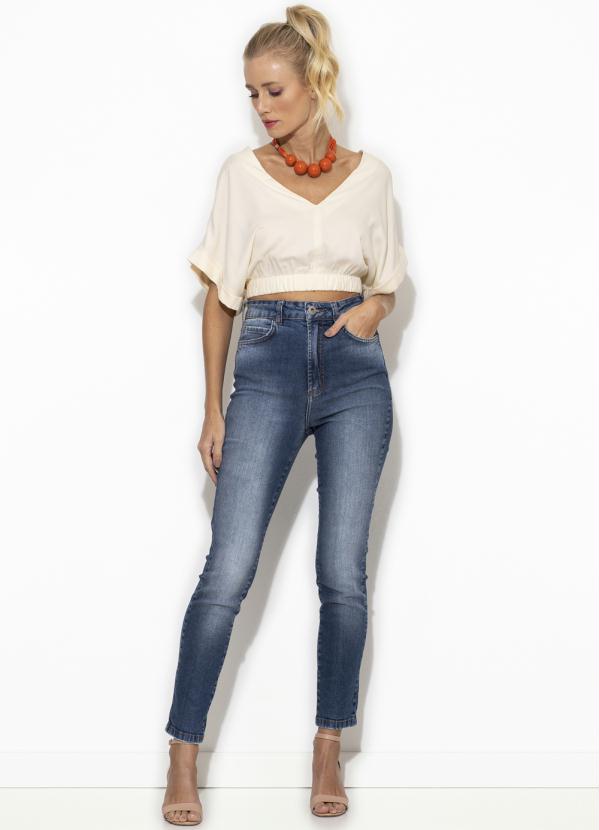 

Cropped de Viscose Off White, Bege