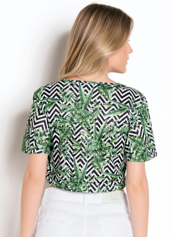 

Cropped Folhagem com Botões e Faixa para Amarrar, Verde