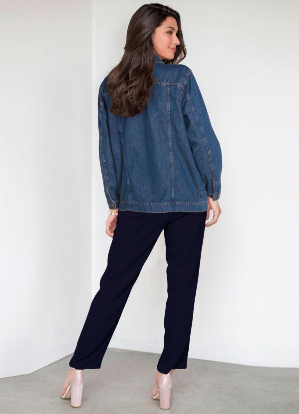 

Jaqueta Jeans Oversized Azul Médio