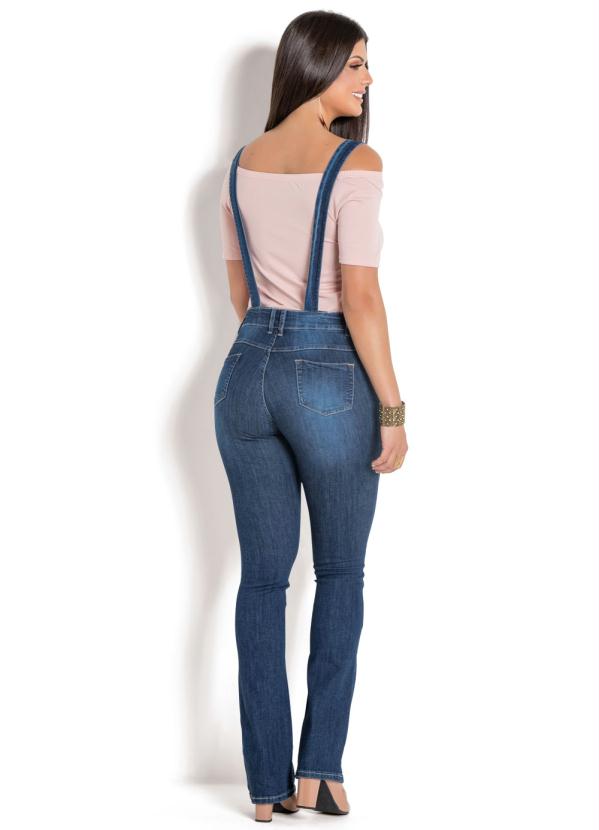 

Jardineira Sawary com Botões Jeans, Azul