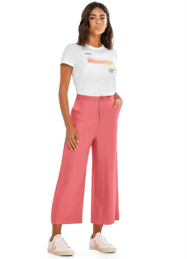 

Calça Coral Pantacourt em Viscose, Rosa