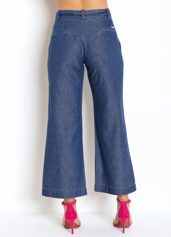 

Calça Pantacurt Jeans com Cinto, Azul