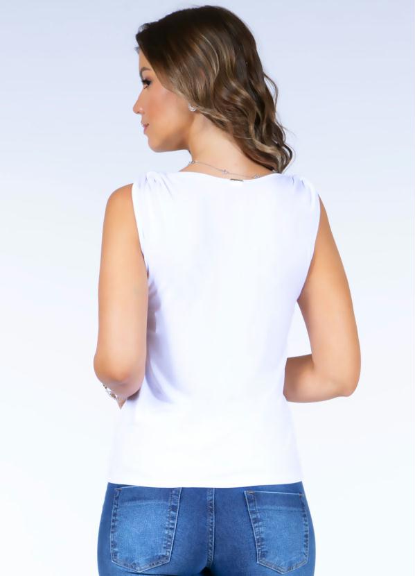 

Blusa com Argolas no Ombros Branca, Branco