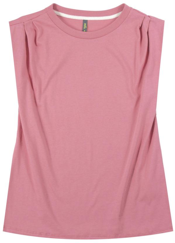 

Blusa em Meia Malha sem Manga com Ombreiras Rosa