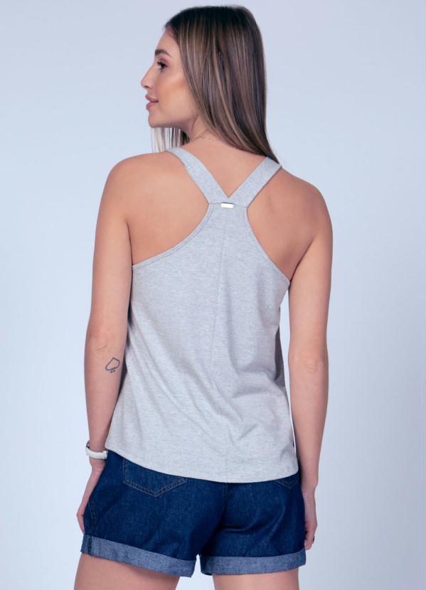 

Blusa Mescla com Botões Decorativos, Cinza