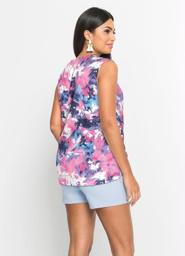 

Blusa Regata Básica Tie Dye Rosa