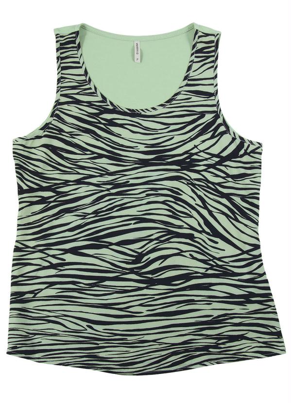 

Blusa sem Manga Estampada Verde