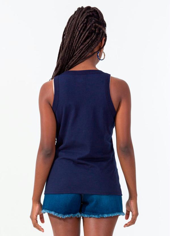 

Regata Cotton Básica Feminina Azul