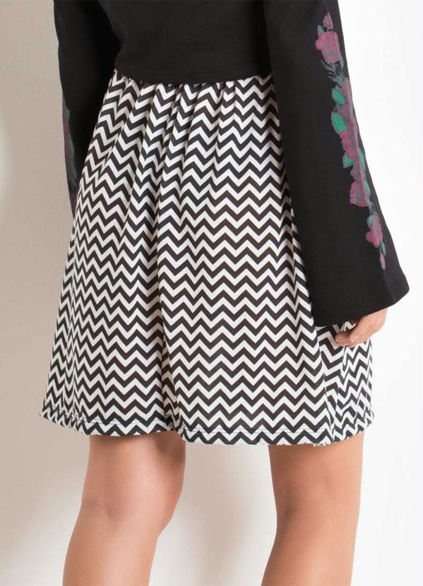 

Saia Cintura Alta Modelo Clochard Chevron, Preto