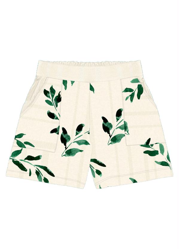 

Shorts Feminino Viscose Creponada Bege