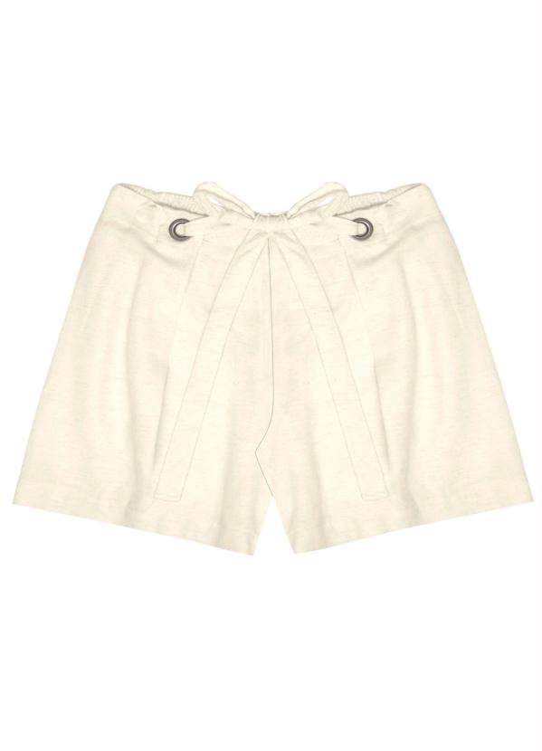 

Short Feminino Clochard Viscolinho Bege