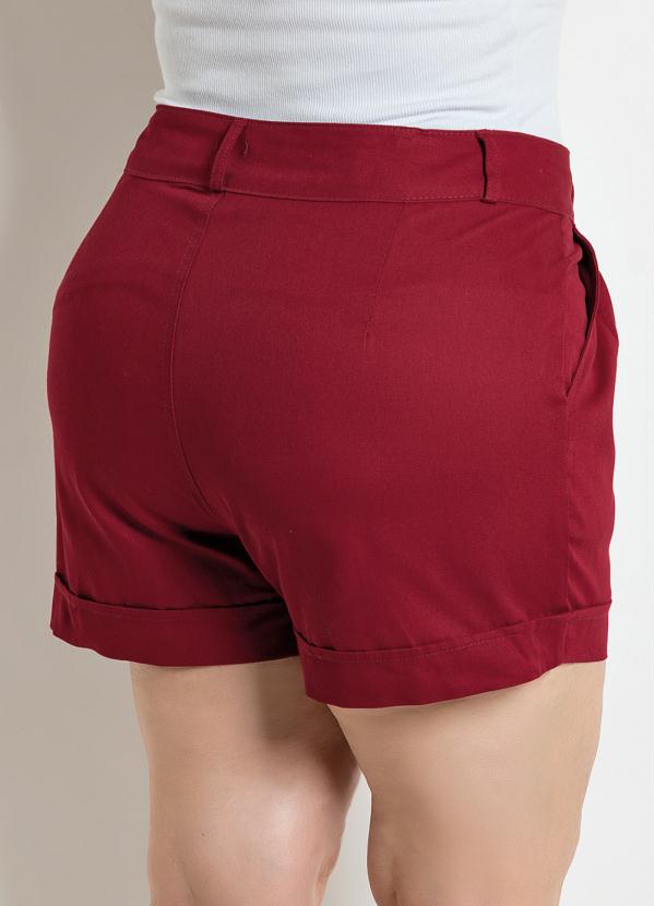 

Short Bordô Plus Size, Vermelho