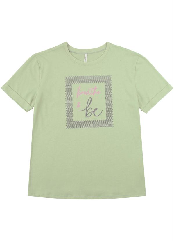 

T-Shirt em Meia Malha com Decote Redondo Verde