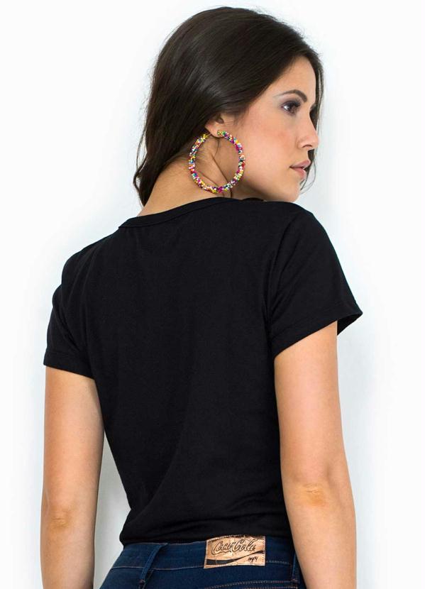 

T-Shirt Estampada Preta, Preto