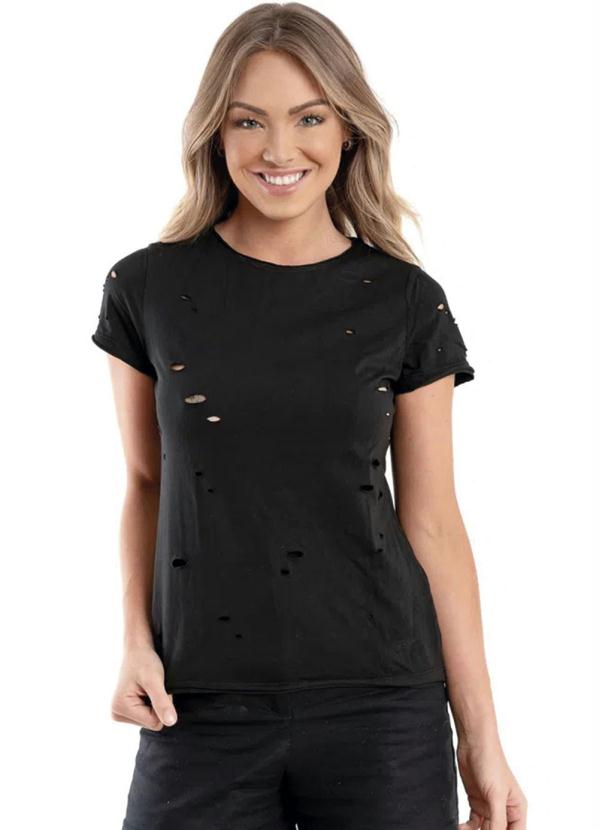 

T-Shirt Feminina em Malha Preto