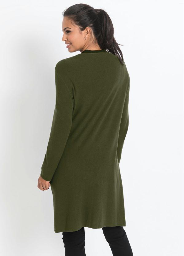 

Cardigan de Tricô Alongado Amarração Verde Oliva