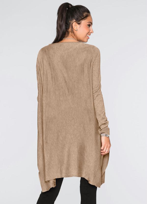 

Suéter de Tricô Assimétrico Oversized Taupe, Marrom