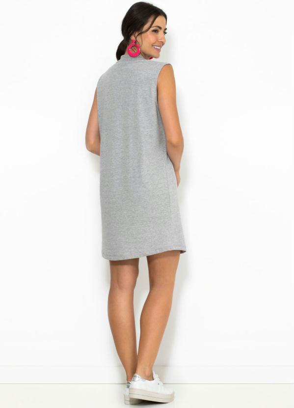 

T-Shirt Dress Mescla, Cinza