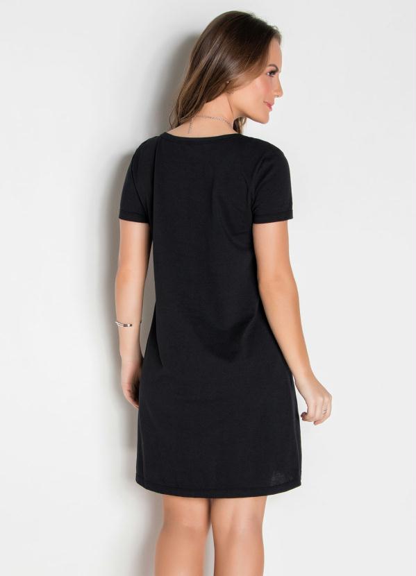 

T-Shirt Dress Preto com Estampa Tigre