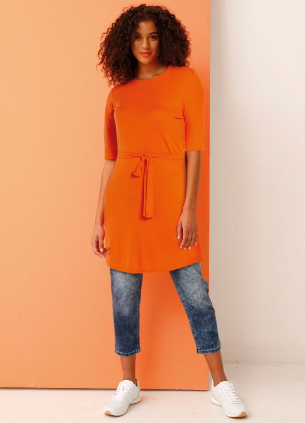 

Vestido com Amarração na Cintura Laranja