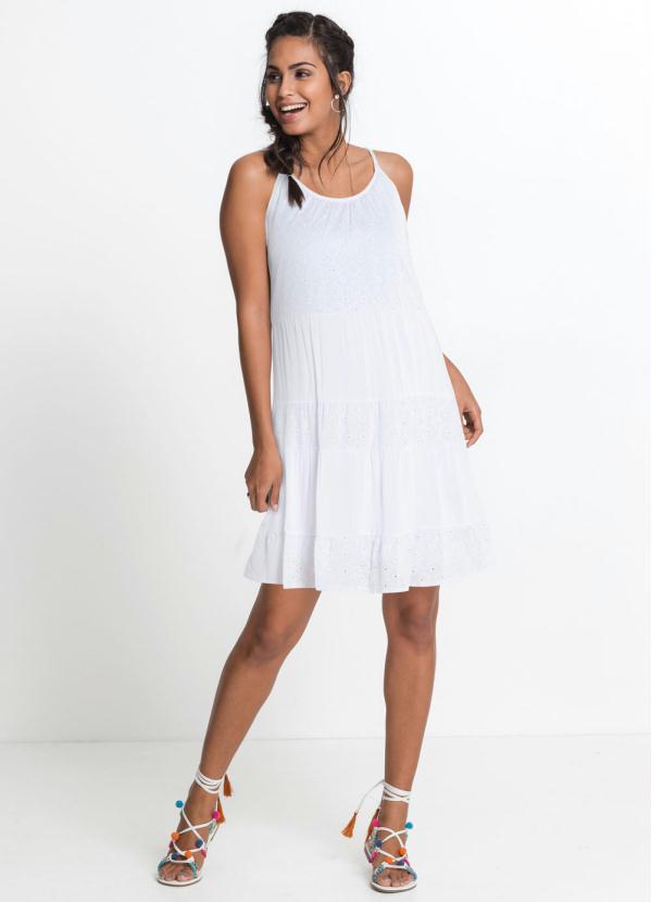 

Vestido com Recortes e Laise Branco