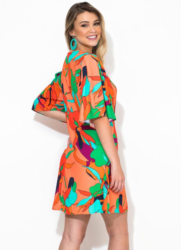 

Vestido Curto Estampado Laranja