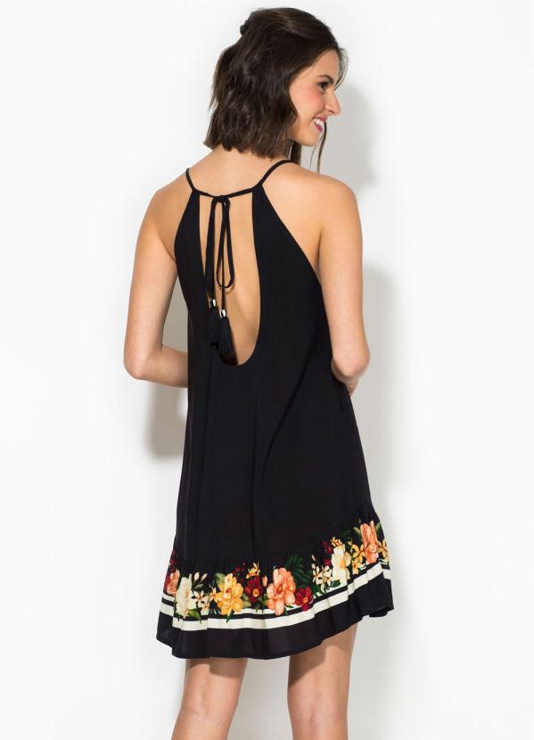 

Vestido Curto Floral Beta Preto