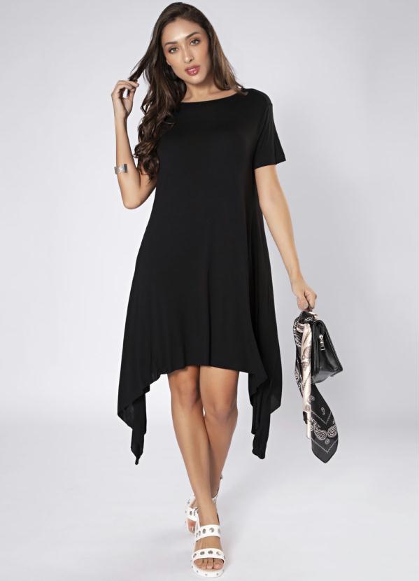 

Vestido Curto Pontas Preto