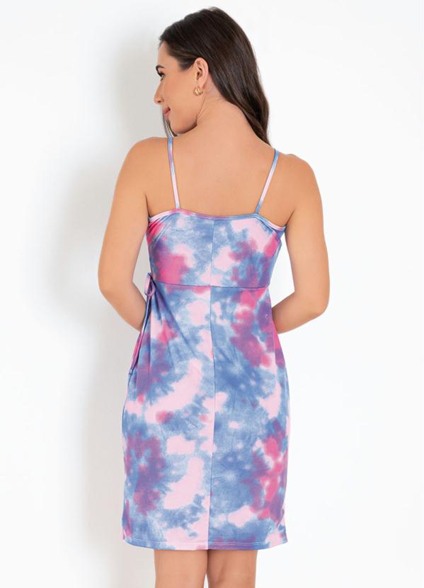 

Vestido Curto Tie Dye Azul com Sobreposição