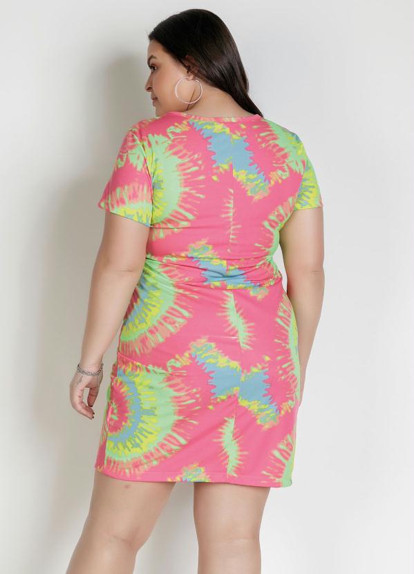 

Vestido Curto Tie Dye Neon Plus Size, Rosa