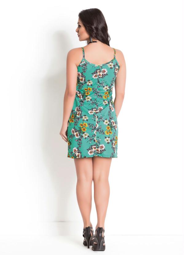 

Vestido de Alças Floral, Verde