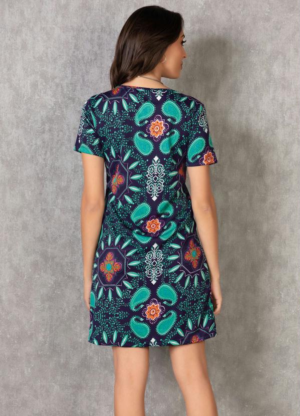 

Vestido Soltinho Paisley, Azul