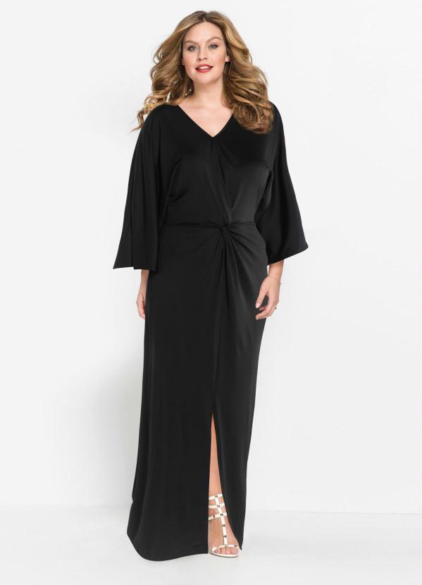 

Vestido Kimono com Nó Preto