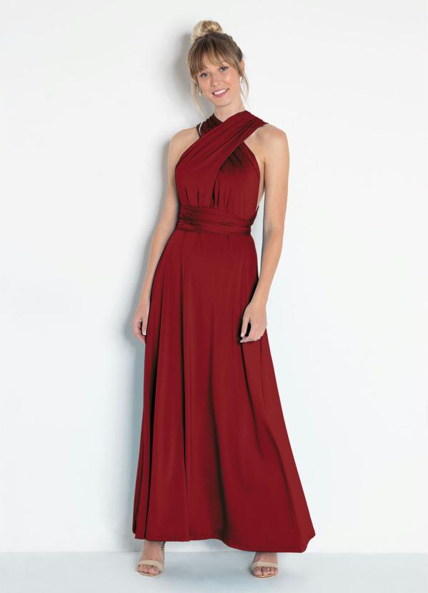 

Vestido Longo com Amarração Vermelho