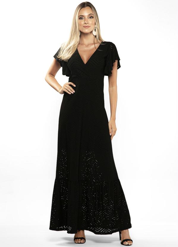 

Vestido Longo em Laise Preto