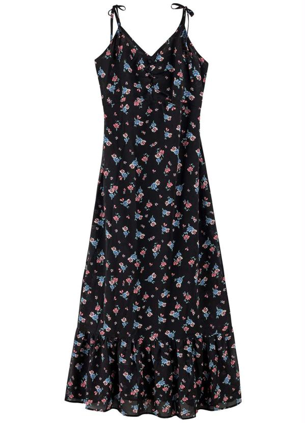 

Vestido Preto Floral em Chiffon